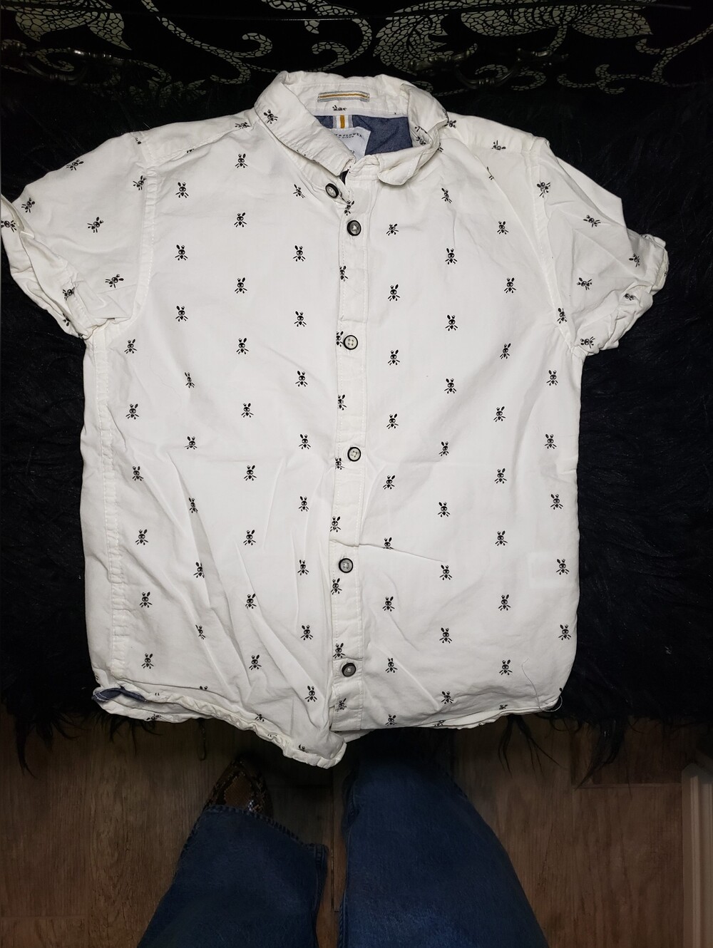 Denim & Flower Short Sleeve Button Down
